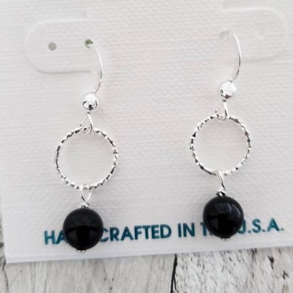 Sterling Silver Diamond Cut Crystal Pearls Mystic Black - Picture 2 of 3